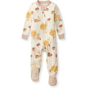 imageBurts Bees Baby Baby Boys Boys Sleeper Pjs 100 Organic Cotton Onepiece Footie Zip Up Jumpsuit Snug Fit PajamasApple Season