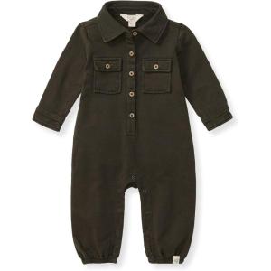 imageBurts Bees Baby Baby Boys Jumpsuit 100 Organic Cotton Onepiece Long Sleeve Button Down CoverallShadow Button Down