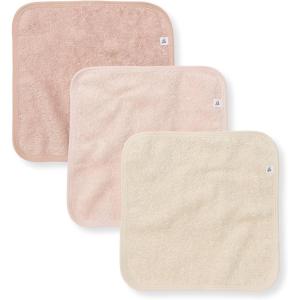 imageBurts Bees Baby Infant Washcloths 100 Organic Cotton Soft and Super Absorbent Knit Terry ampamp Woven Terry Wash ClothPink Sand Woven Terry