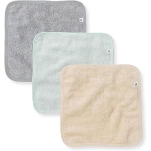 imageBurts Bees Baby Infant Washcloths 100 Organic Cotton Soft and Super Absorbent Knit Terry ampamp Woven Terry Wash ClothQuarry Blue Woven Terry