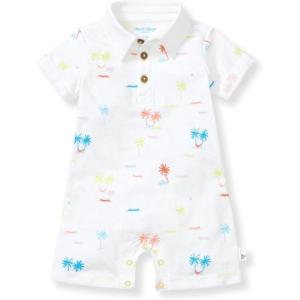 imageBurts Bees Baby Polo Rompers 100 Organic Cotton Onepiece Coverall and Layette SetBeach Shack