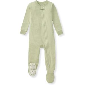 imageBurts Bees Baby Unisex Baby Honeysoft Sleeper Pajamas Zip Front Nonslip Footed Footie Pjs Organic Cotton ampamp LyocellMoss Jersey Slub