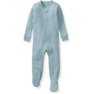 imageBurts Bees Baby Unisex Baby Honeysoft Sleeper Pajamas Zip Front Nonslip Footed Footie Pjs Organic Cotton ampamp LyocellMountain Blue Thermal