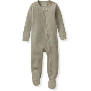 imageBurts Bees Baby Unisex Baby Honeysoft Sleeper Pajamas Zip Front Nonslip Footed Footie Pjs Organic Cotton ampamp LyocellTranquility Thermal