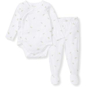 imageBurts Bees Baby Unisex Bodysuit and Pant Set 100 Organic CottonFossil Micro Bee