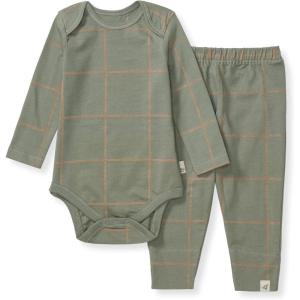 imageBurts Bees Baby Unisex Bodysuit and Pant Set 100 Organic CottonMarine Green