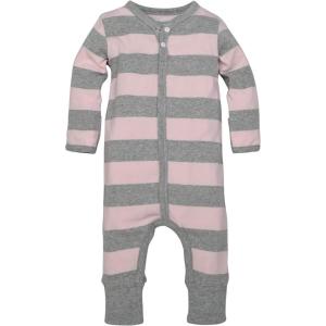 imageBurts Bees Baby babygirls Jumpsuit 100 Organic Cotton Onepiece Long Sleeve Quilted Outfit CoverallBlossom Rugby Stripe