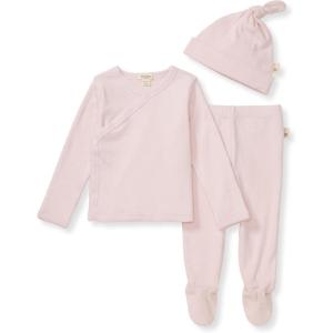 imageBurts Bees Baby babygirls Unisex Baby Take Me Home Set 3piece Top Pant and Hat BundleChalky Pink