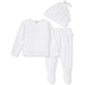 imageBurts Bees Baby babygirls Unisex Baby Take Me Home Set 3piece Top Pant and Hat BundleCloud Raised Terry Bee