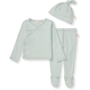 imageBurts Bees Baby babygirls Unisex Baby Take Me Home Set 3piece Top Pant and Hat BundleCloudy Blue
