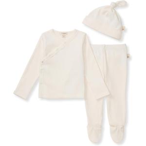imageBurts Bees Baby babygirls Unisex Baby Take Me Home Set 3piece Top Pant and Hat BundleEggshell