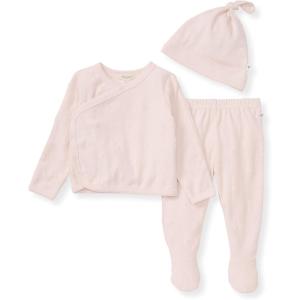 imageBurts Bees Baby babygirls Unisex Baby Take Me Home Set 3piece Top Pant and Hat BundlePink Raised Terry Bee