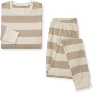 imageMommy ampamp Me Rugby Stripe Organic Cotton Pajamas  OatOat Rugby Stripe