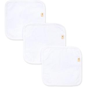 imageBurts Bees Baby Infant Washcloths 100 Organic Cotton Soft and Super Absorbent Knit Terry Wash Cloth  3 Pack SetCloud White