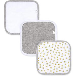 imageBurts Bees Baby Infant Washcloths 100 Organic Cotton Soft and Super Absorbent Knit Terry Wash Cloth  3 Pack SetHoneybee Cloud