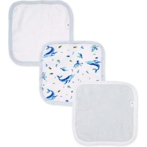 imageBurts Bees Baby Infant Washcloths 100 Organic Cotton Soft and Super Absorbent Knit Terry Wash Cloth  3 Pack SetWhale of a Tale