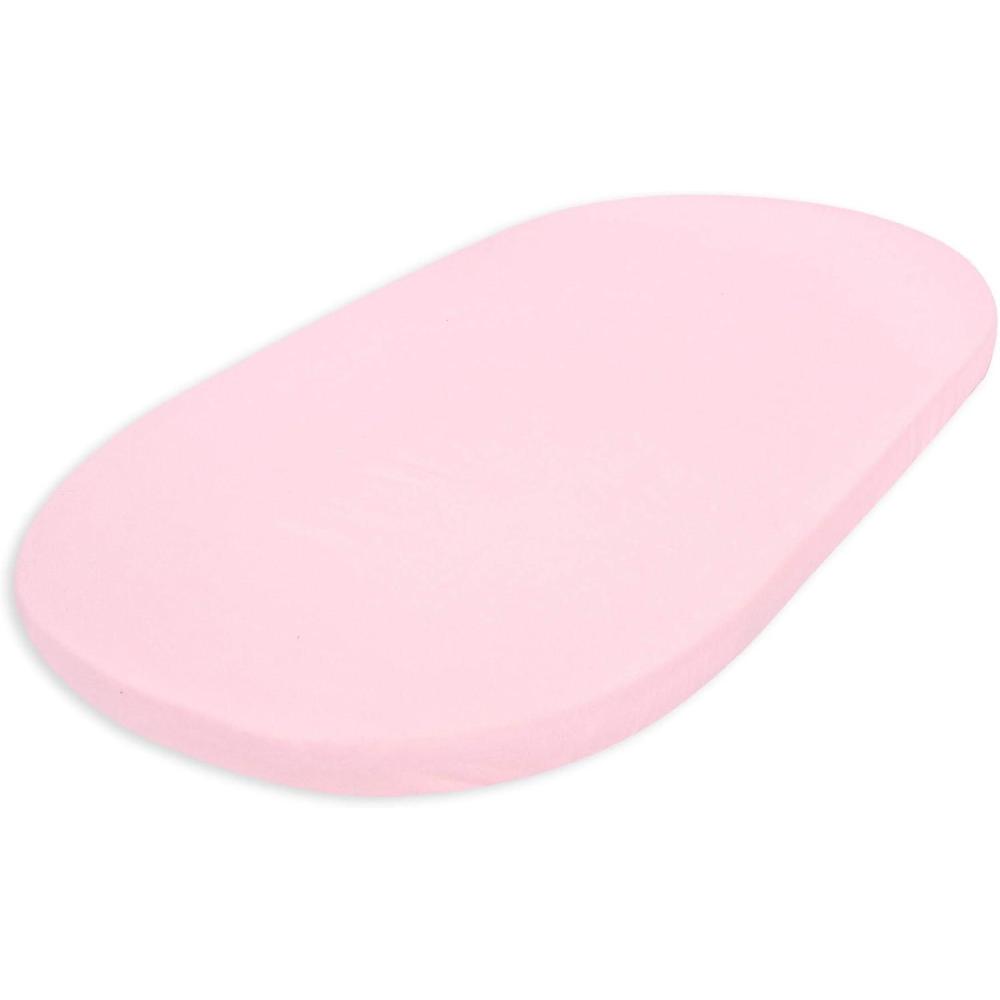 imageBassinet Sheet Infant Fitted BEESNUG Cover 100 Organic Cotton Soft Unisex Newborn Essentials for All Standard Oval or Rectangle Bassinet Bed Pads or Mattresses  15 x 33 InchesBlossom