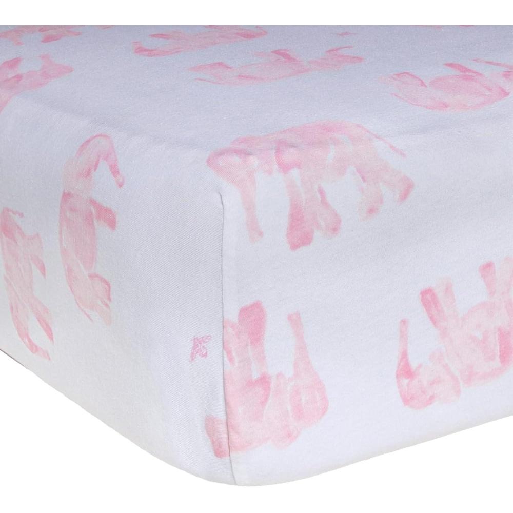 imageBurts Bees Baby  Fitted Crib Sheet Girls Boys ampamp Unisex 100 Organic Cotton Crib Sheet for Standard Crib ampamp Toddler Mattresses Pack of 2Blossom Elephants