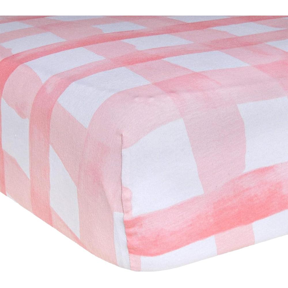 imageBurts Bees Baby  Fitted Crib Sheet Girls Boys ampamp Unisex 100 Organic Cotton Crib Sheet for Standard Crib ampamp Toddler Mattresses Pack of 2Blossom Buffalo Check