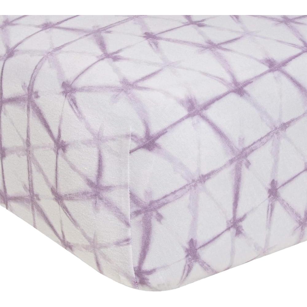 imageBurts Bees Baby  Fitted Crib Sheet Girls Boys ampamp Unisex 100 Organic Cotton Crib Sheet for Standard Crib ampamp Toddler Mattresses Pack of 2Lavender Tie Dye