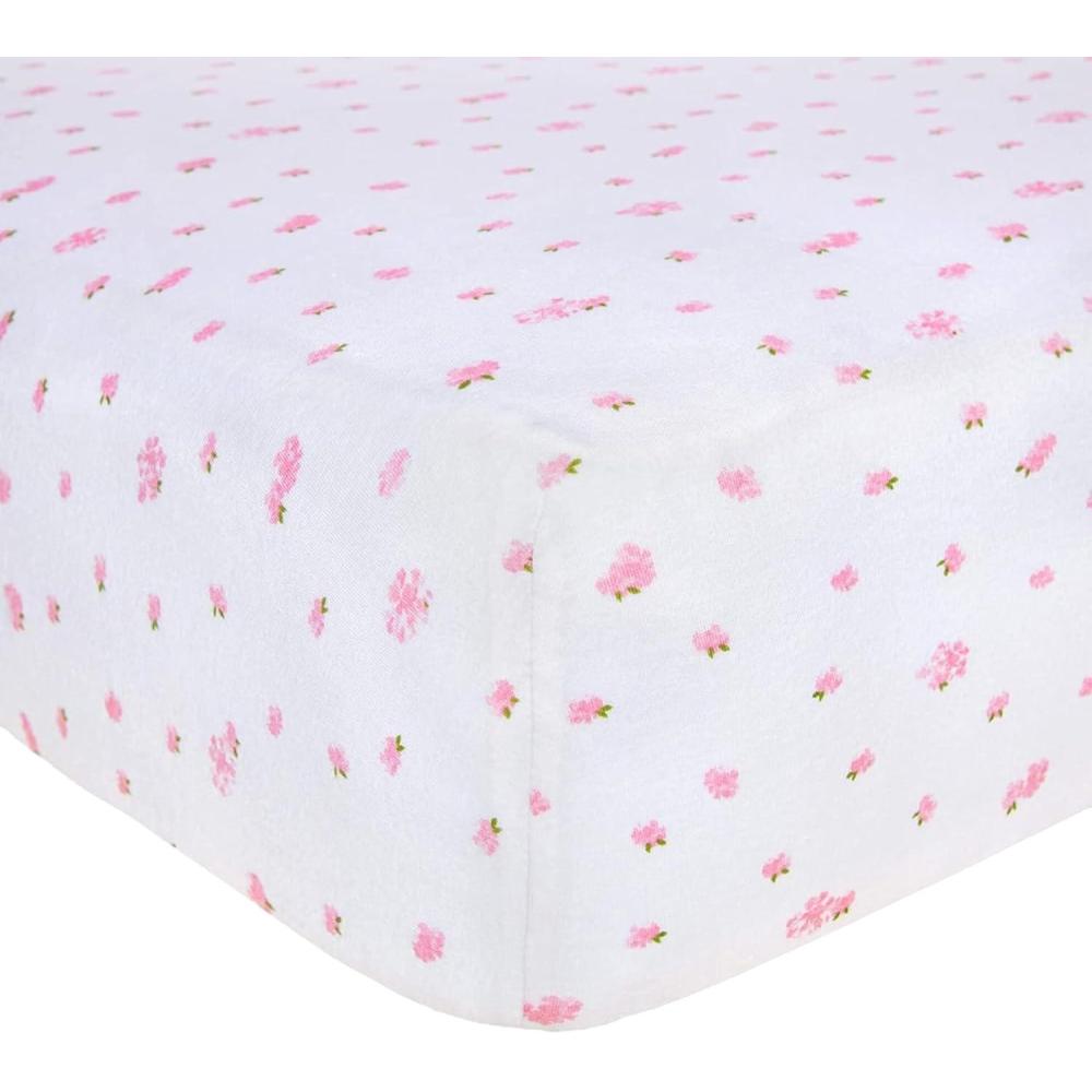 imageBurts Bees Baby  Fitted Crib Sheet Girls Boys ampamp Unisex 100 Organic Cotton Crib Sheet for Standard Crib ampamp Toddler Mattresses Pack of 2Pink Garden
