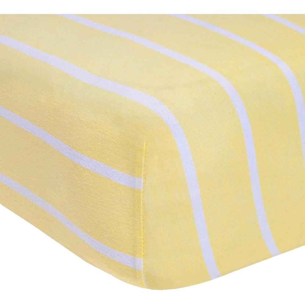 imageBurts Bees Baby  Fitted Crib Sheet Girls Boys ampamp Unisex 100 Organic Cotton Crib Sheet for Standard Crib ampamp Toddler Mattresses Pack of 2Sunshine Stripe