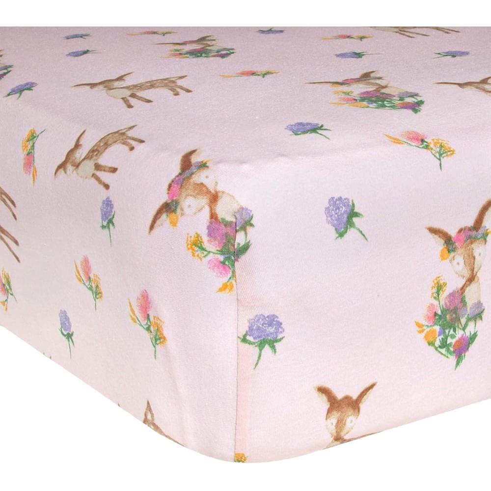 imageBurts Bees Baby  Fitted Crib Sheet Girls Boys ampamp Unisex 100 Organic Cotton Crib Sheet for Standard Crib ampamp Toddler Mattresses Pack of 2Sweet Doe