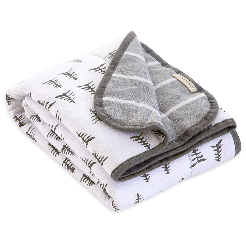 imageBurts Bees Baby Infant Reversible Blankets 100 Organic Cotton GOTS Certified  Pine Forest Prints with Quilting Pattern Soft Nursery Blanket with 100 Polyester Fill for Size 30 x 40 InchPine Forest