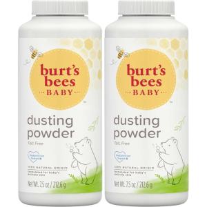 imageBurts Bees Baby Dusting Powder Talc Free and Hypoallergenic for Safe and Gentle Comfort 100 Natural Origin Pediatrician Tested 75 Oz75 Ounce Pack of 2
