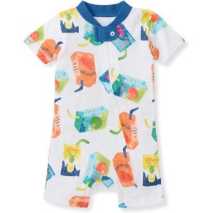 imageBurts Bees Baby babygirls Short Sleeve Pajamas Onepiece Sleeper Romper Pjs Snug Fit for Infants 3 to 24 MonthsJuice Box