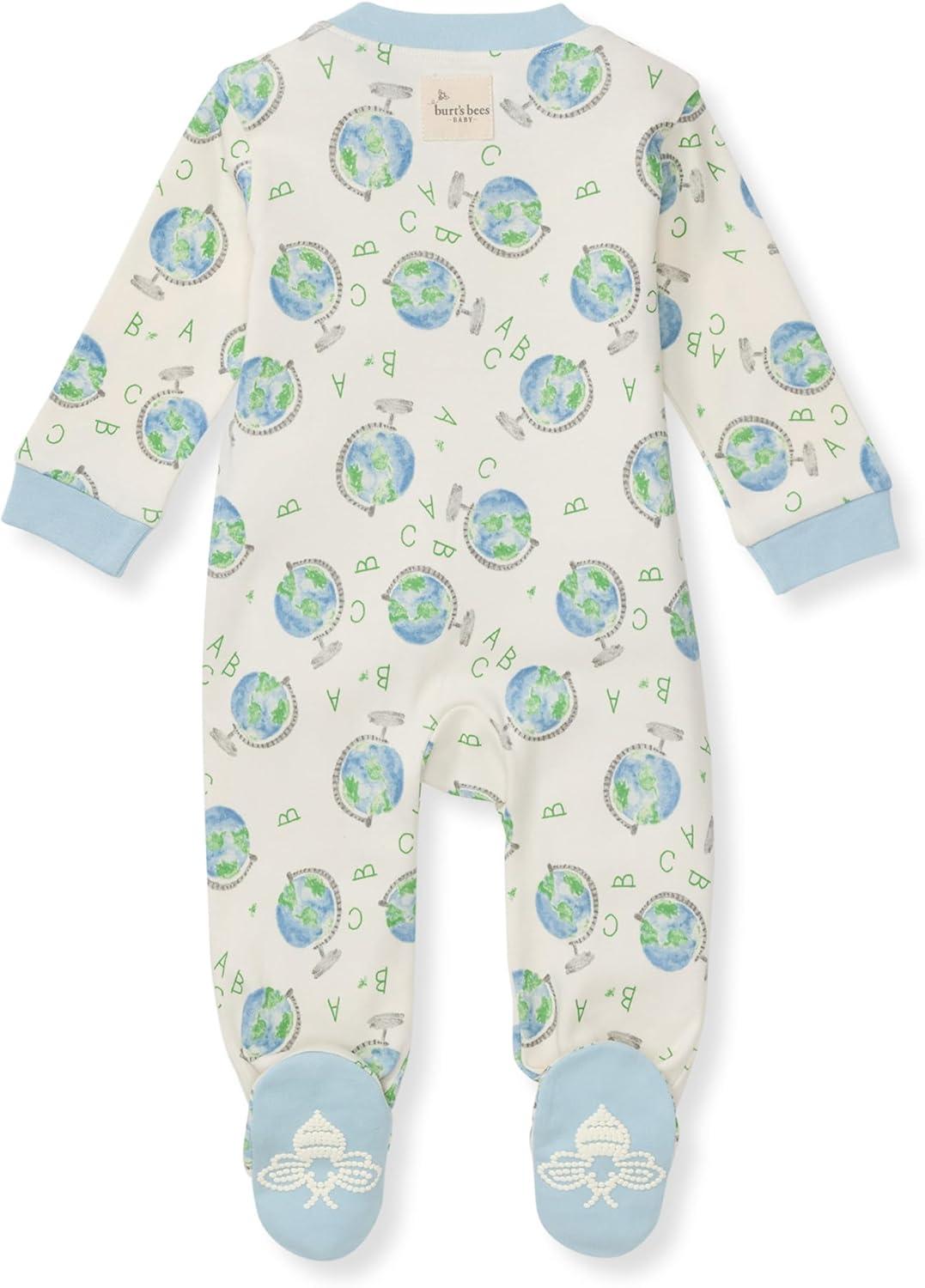 imageBurts Bees Baby Baby Boys Sleep and Play Pjs 100 Organic Cotton Onepiece Zip Front Romper Jumpsuit PajamasLittle Globe