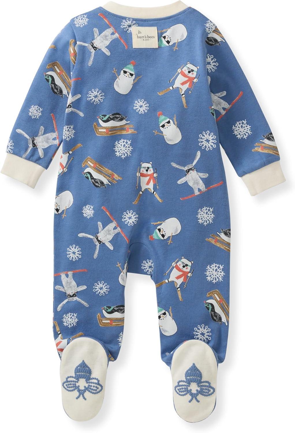 imageBurts Bees Baby Baby Boys Sleep and Play Pjs 100 Organic Cotton Onepiece Zip Front Romper Jumpsuit PajamasMeet Me on the Mountain