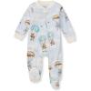 imageBurts Bees Baby Baby Boys Sleep and Play Pjs 100 Organic Cotton Onepiece Zip Front Romper Jumpsuit PajamasParachute Pals Blue
