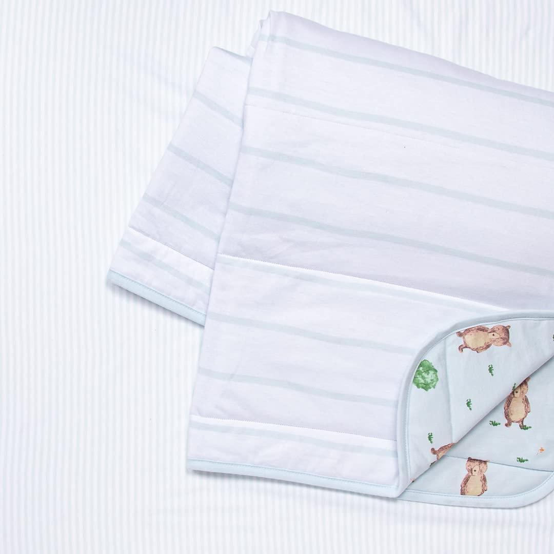 imageBurts Bees Baby Infant Reversible Blankets 100 Organic Cotton GOTS Certified  Storybook Bear Prints with Quilting Pattern Soft Nursery Blanket with 100 Polyester Fill for Size 30 x 40 Inch