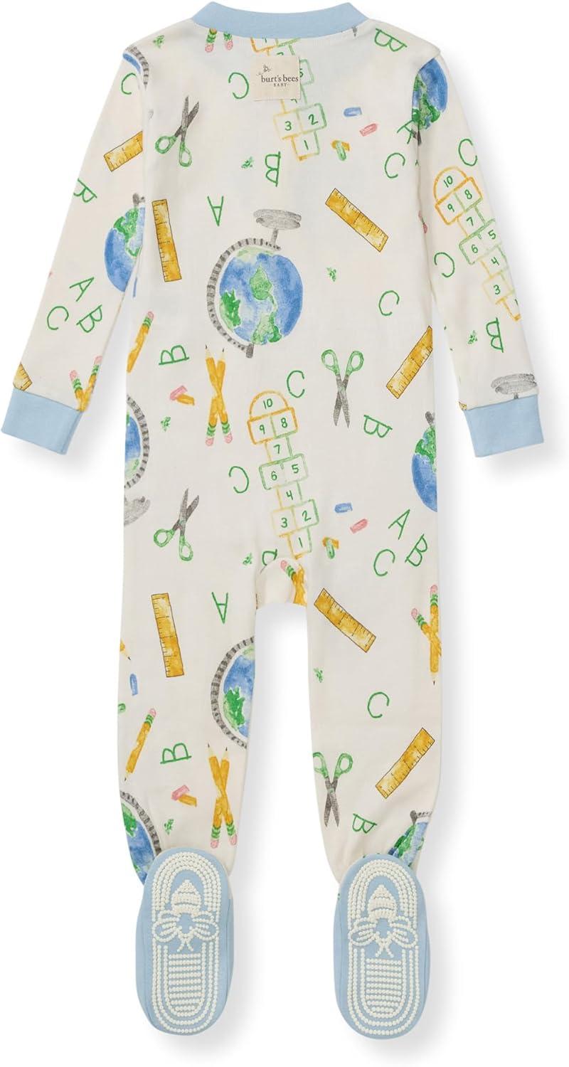 imageBurts Bees Baby Baby Boys Sleeper Pjs 100 Organic Cotton Onepiece Footie Zip Up Jumpsuit Snug Fit PajamasLearn the Globe
