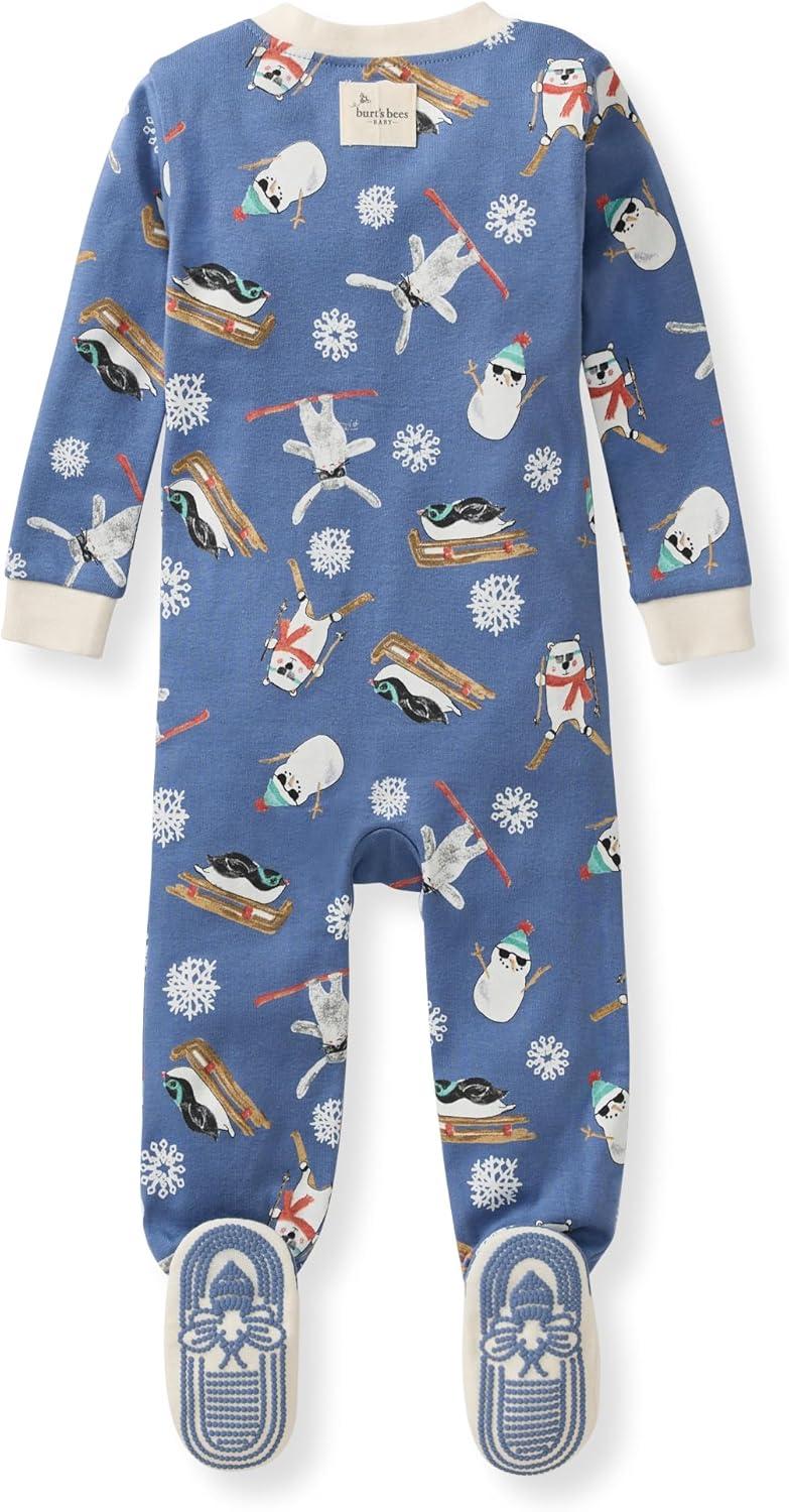 imageBurts Bees Baby Baby Boys Sleeper Pjs 100 Organic Cotton Onepiece Footie Zip Up Jumpsuit Snug Fit PajamasMeet Me on the Mountain