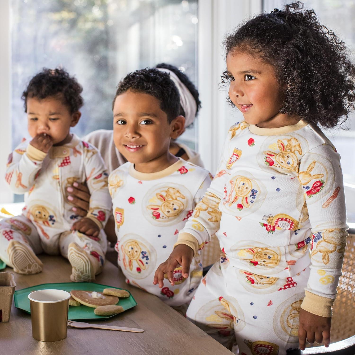 imageBurts Bees Baby Girls 2Piece Long Sleeve Tee and Pants Organic Cotton Pajama SetEaster Breakfast