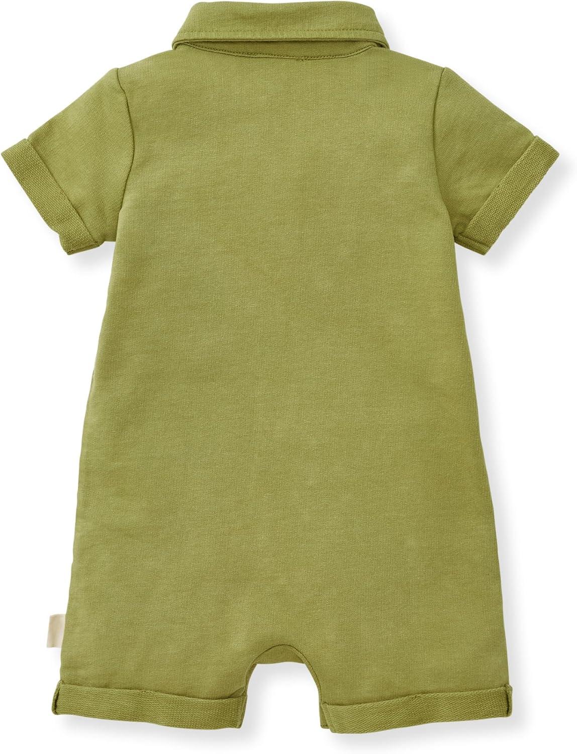 imageBurts Bees Baby Baby Boys Polo Rompers 100 Organic Cotton Onepiece Coverall and Layette SetIguana Polo