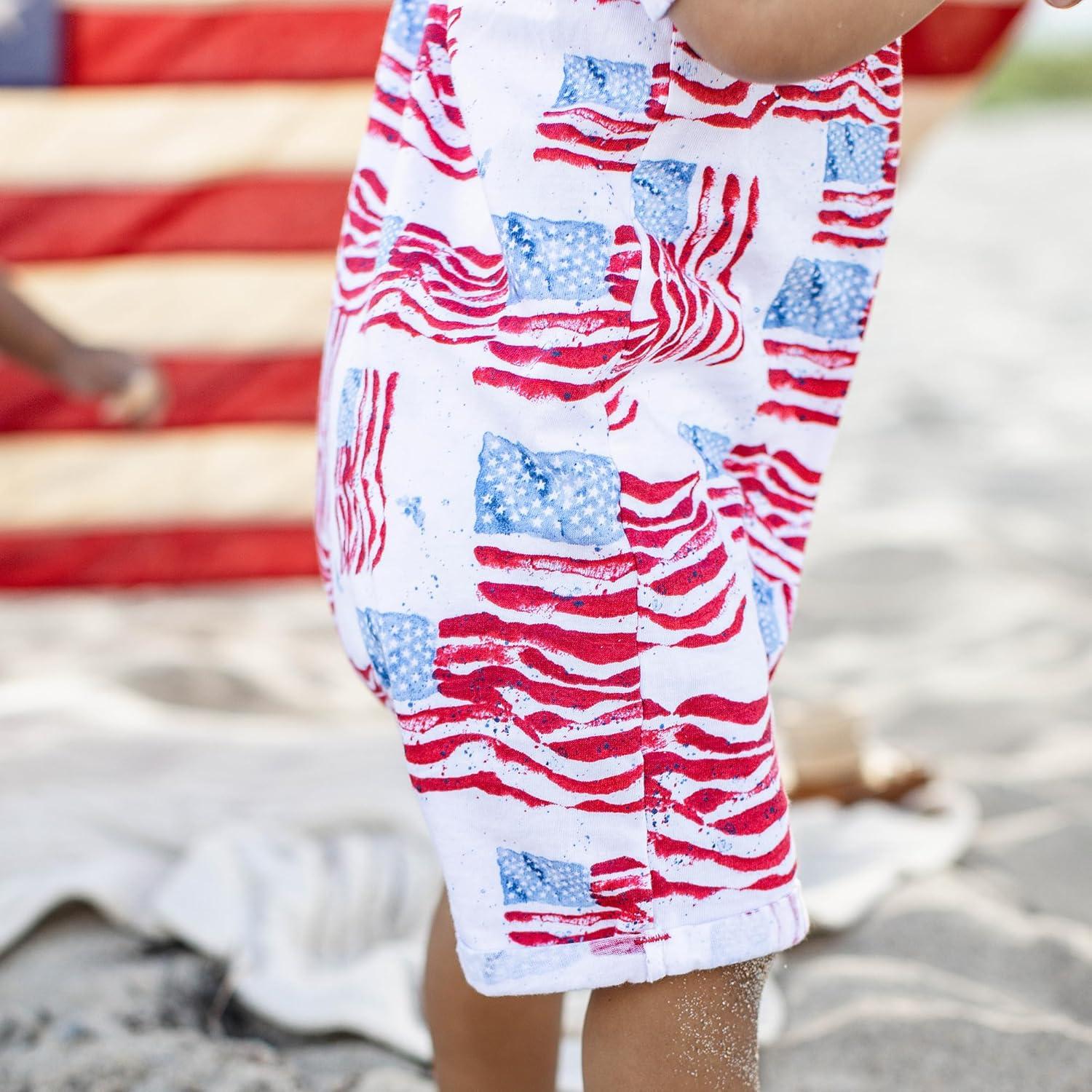 imageBurts Bees Baby Baby Boys Polo Rompers 100 Organic Cotton Onepiece Coverall and Layette SetMagestic Flags