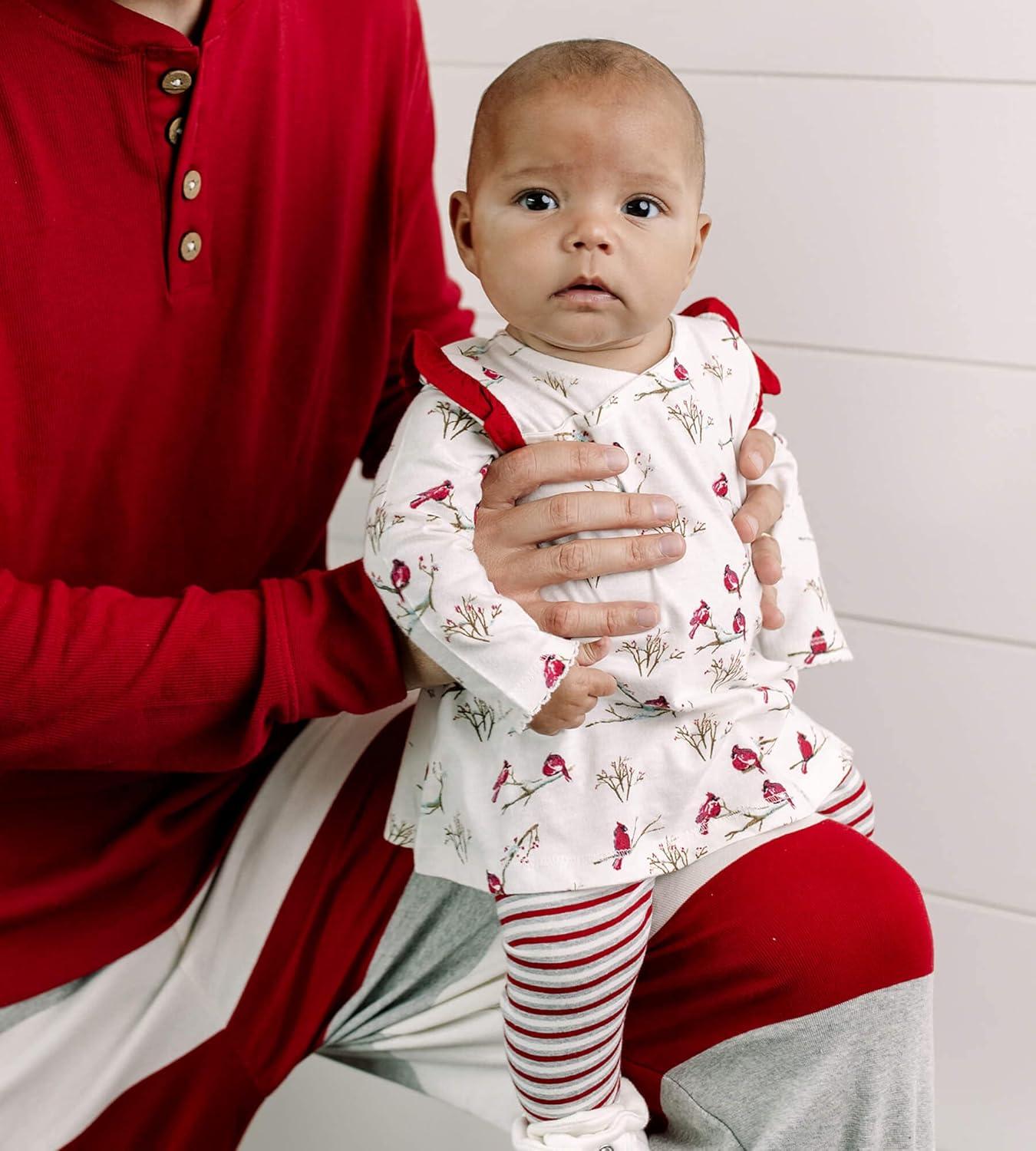 imageBurts Bees Baby Baby Girls Long Sleeve Top and Pant Set 100 Organic CottonSnowy Songbirds