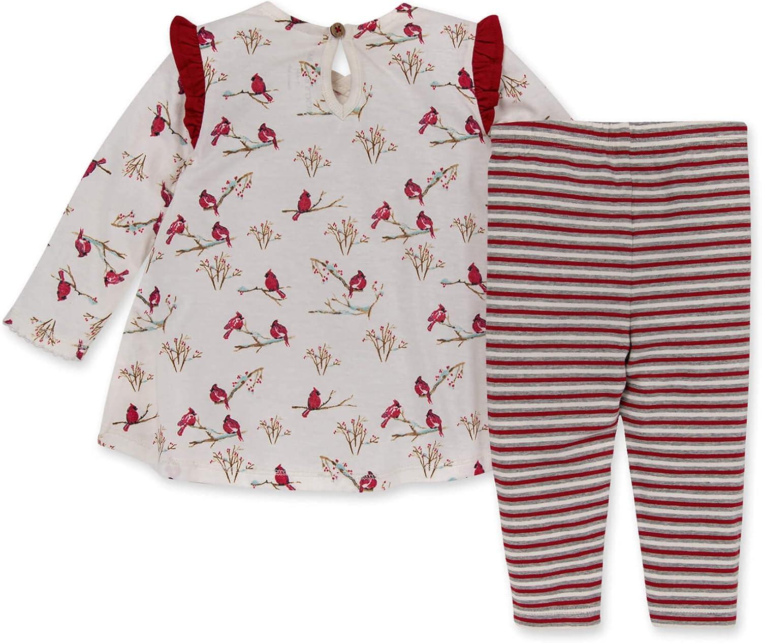 imageBurts Bees Baby Baby Girls Long Sleeve Top and Pant Set 100 Organic CottonSnowy Songbirds