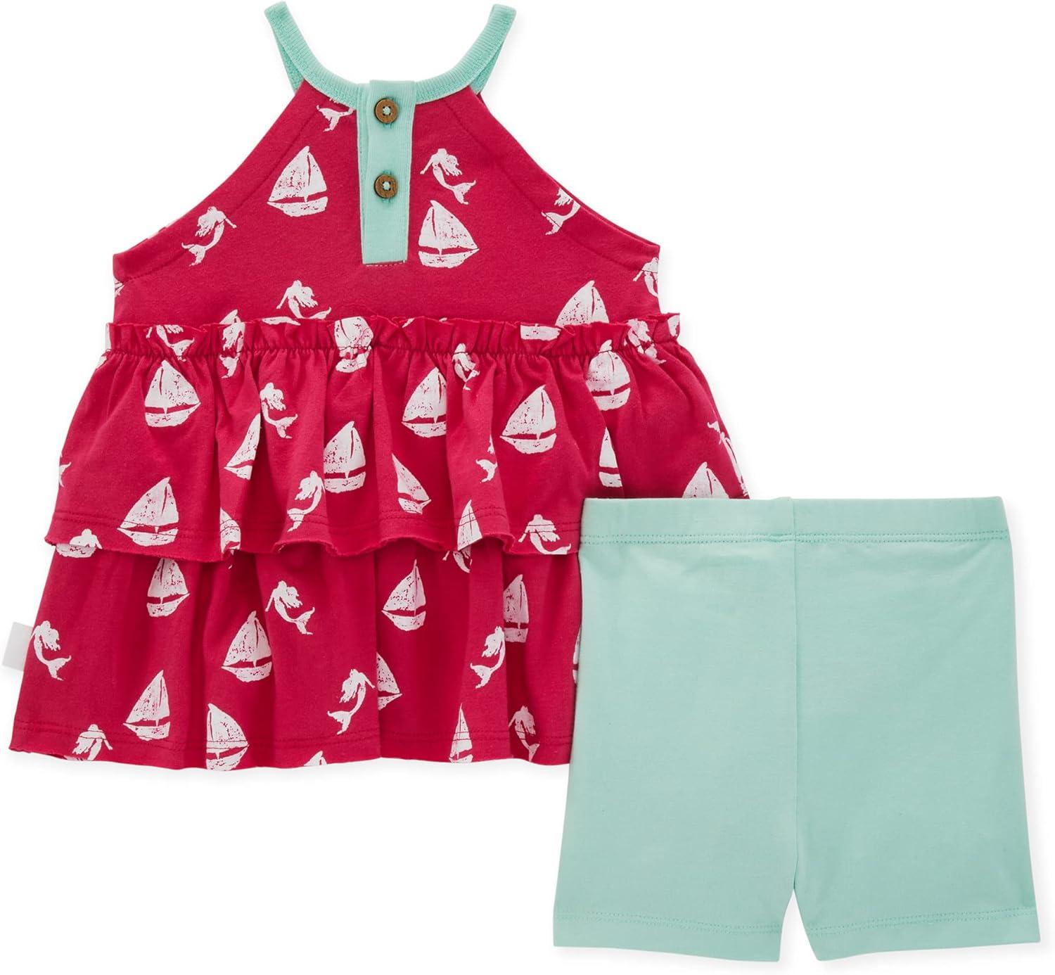 imageBurts Bees Baby Baby Girls Sleeveless Top and Short Set 100 Organic CottonSail Away With Me
