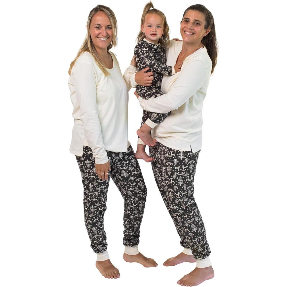 imageBurts Bees Baby Baby 1Piece Family Jammies Matching Holiday Organic Cotton Pajamas Scandi Fair Isle 36 Months