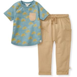 imageBurts Bees Baby Baby Boys Short Sleeve Shirt and Pant Set Top ampamp Bottom Outfit Bundle 100 Organic CottonGolden Palms