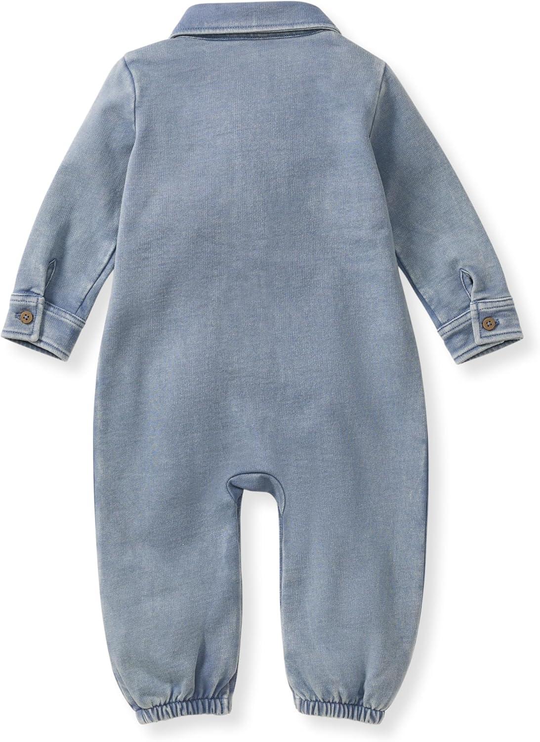 imageBurts Bees Baby babyboys Baby Boys 100 Organic Cotton Button Down JumpsuitFlint Acid Wash