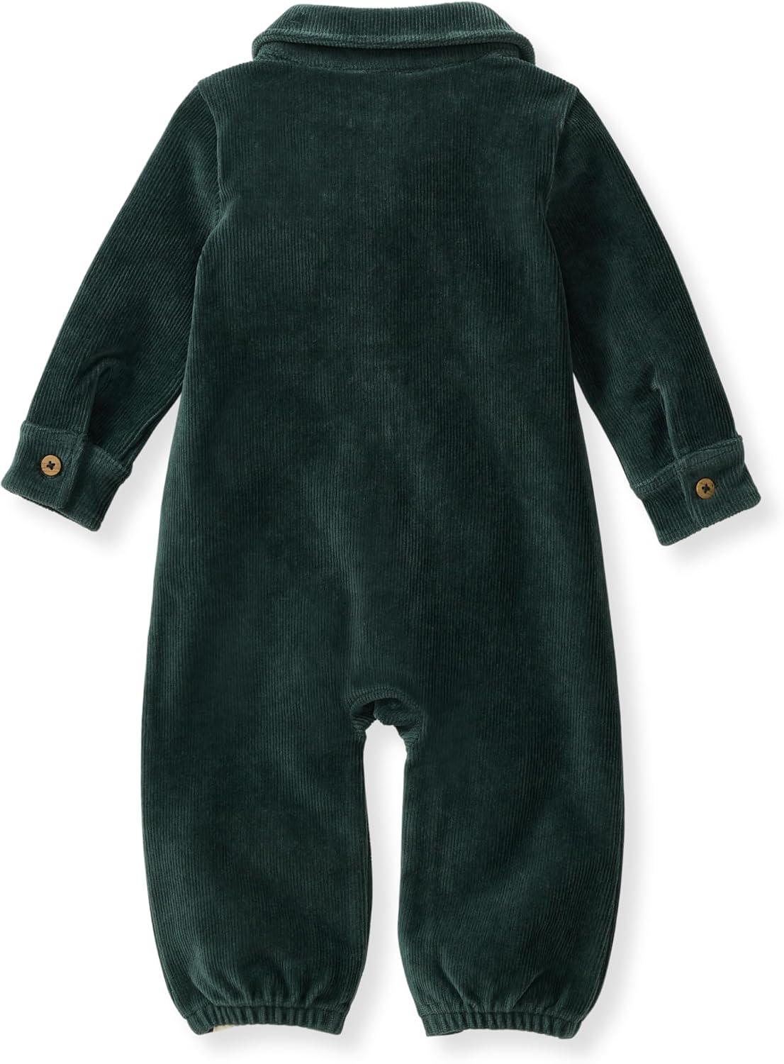 imageBurts Bees Baby babyboys Baby Boys 100 Organic Cotton Button Down JumpsuitGreen Corduroy