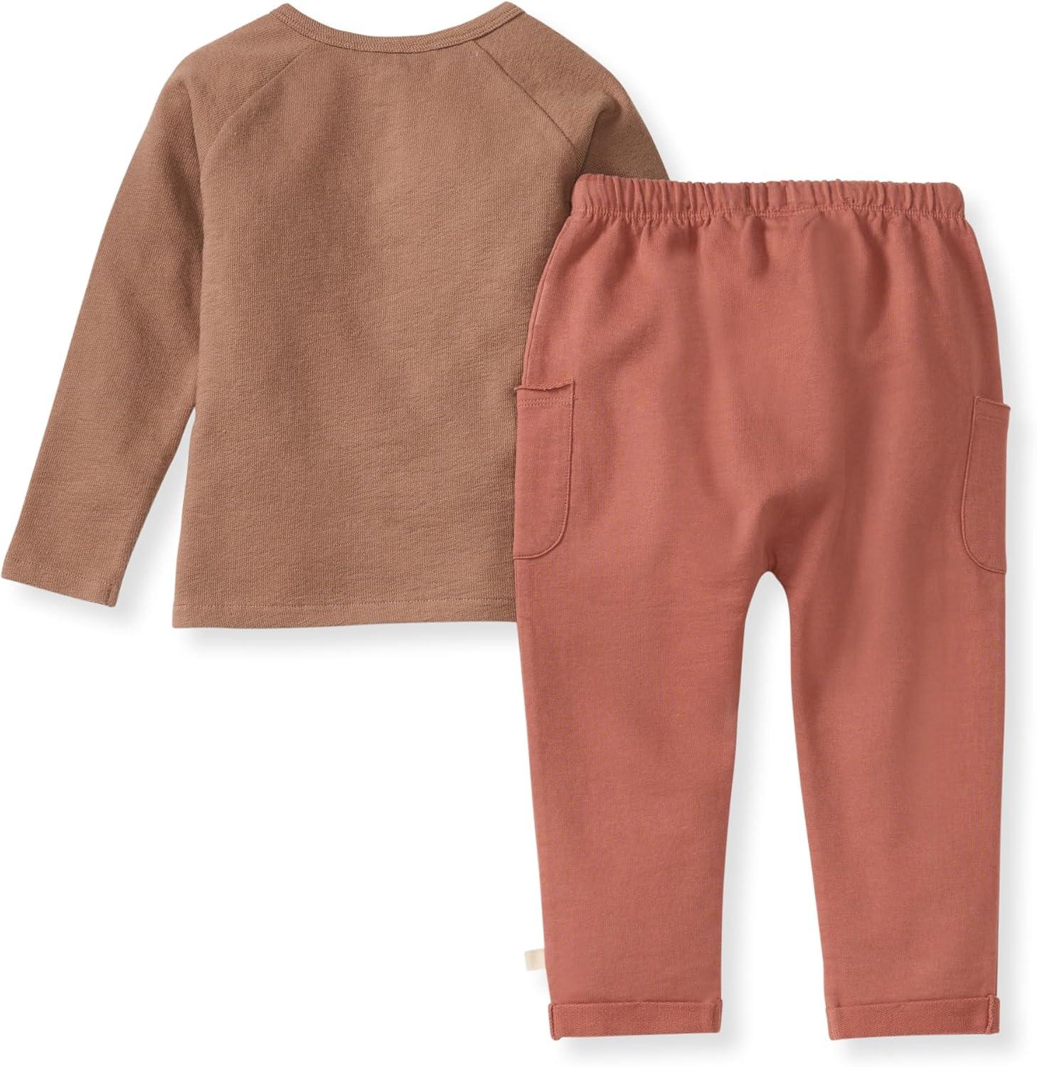 imageBurts Bees Baby babyboys Shirt and Pant Set Top ampamp Bottom Outfit Bundle 100 Organic CottonGinger Textured Knit
