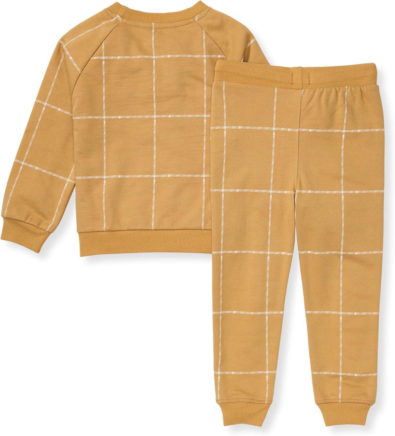 imageBurts Bees Baby babyboys Shirt and Pant Set Top ampamp Bottom Outfit Bundle 100 Organic CottonWindow Plaid