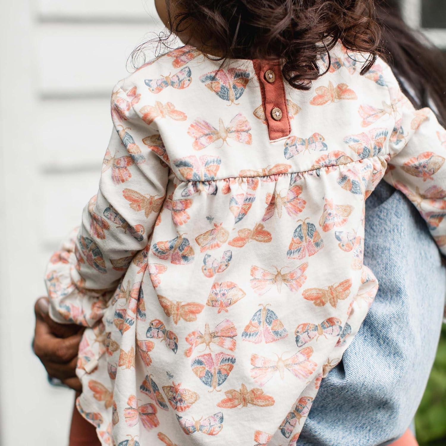imageBurts Bees Baby babygirls Long Sleeve Top and Pant Set 100 Organic Cotton OutfitBoho Butterflies