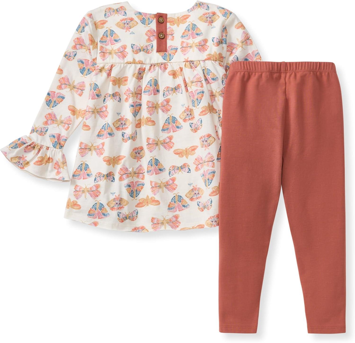 imageBurts Bees Baby babygirls Long Sleeve Top and Pant Set 100 Organic Cotton OutfitBoho Butterflies